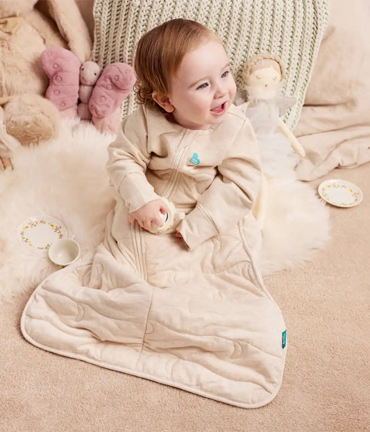Sleep Bag Long Sleeve 3.5 TOG Cotton Oatmeal Moon Quilting