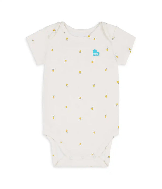 Bodysuit Short Sleeve Snug Fit Viscose from Bamboo Cream Lemons