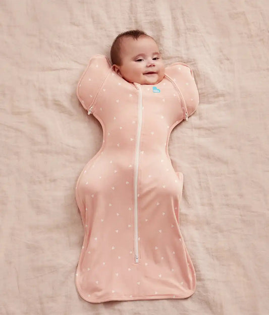 Swaddle Up™ 2-in-1 Transition Bag 0.2 TOG Viscose from Bamboo Blush Hearts