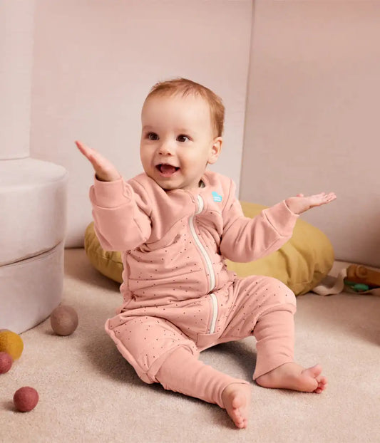 Sleep Suit Long Sleeve 2.5 TOG Cotton Rose Pebbles